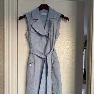 Calvin Klein Light Blue dress with Silver Zipper Accents Size 2P